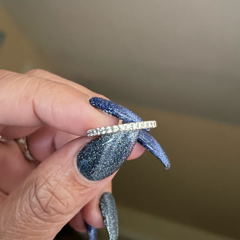 18k solid white gold diamonds ring - Picture 11 of 14
